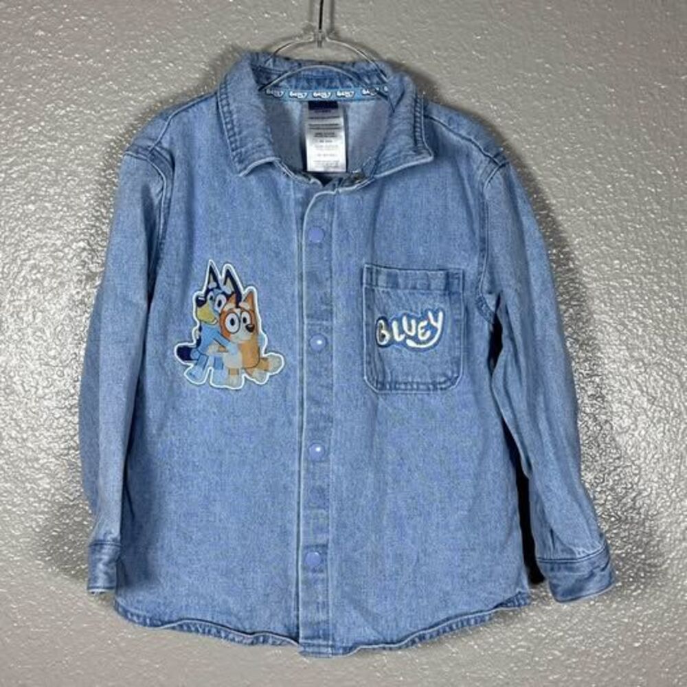 Bluey Denim Button-Down shacket Shirt Size 4T
